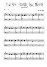 Téléchargez l'arrangement pour piano de la partition de Symphonie du nouveau monde, largo en PDF, niveau moyen